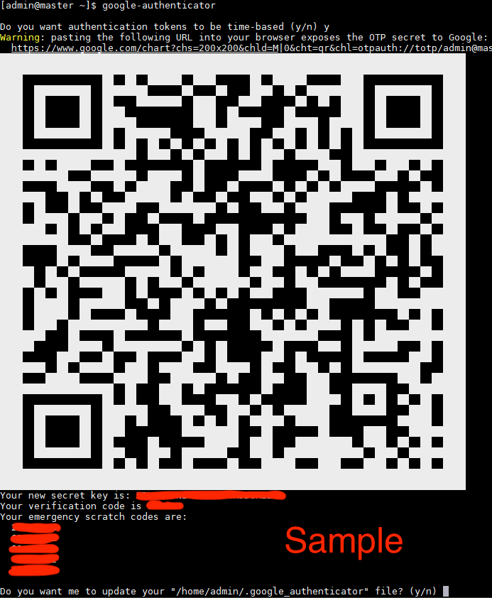 Google-authenticator Sample QR Code
